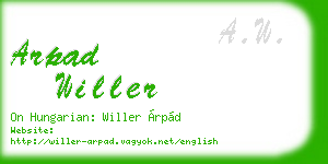 arpad willer business card